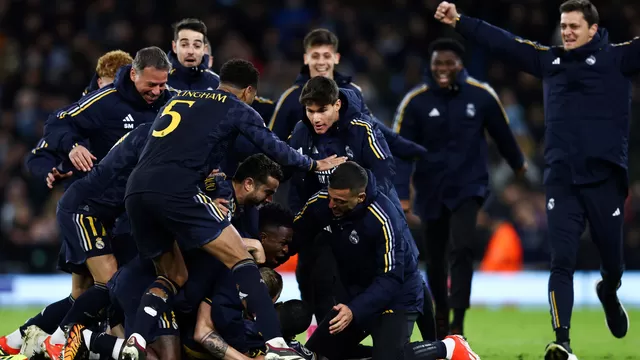 La celebración del Real Madrid tras vencer por penales al Manchester City | Foto: AFP