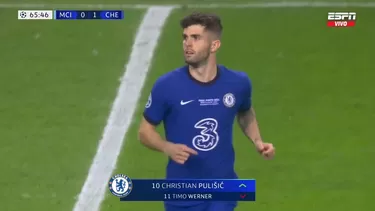 Pulisic ingresó a los 65 en reemplazo de Timo Werner. | Video: ESPN Pulisic ingresó a los 65 en reemplazo de Timo Werner. | Video: ESPN
