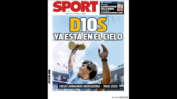 Portadas del mundo dedicadas a Maradona.