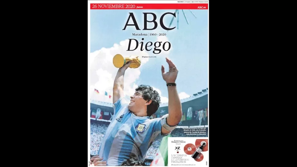 Maradona Diarios Del Mundo Le Dedican Sus Portadas A Diego Tras Su