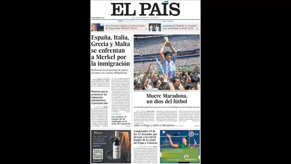 Maradona Diarios Del Mundo Le Dedican Sus Portadas A Diego Tras Su