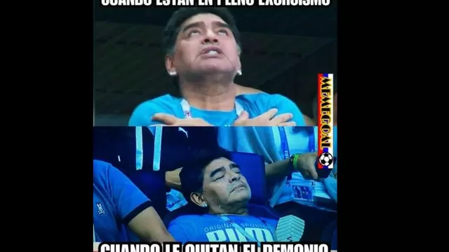 Maradona protagonista de los memes del triunfo de Argentina en Rusia 2018-foto-1