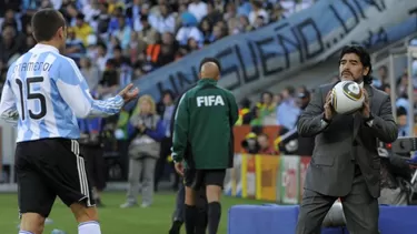 Argentina con Maradona cay&amp;oacute; eliminada en cuartos de Sud&amp;aacute;frica (Foto: AFP)