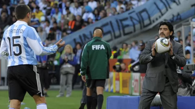 Argentina con Maradona cay&amp;oacute; eliminada en cuartos de Sud&amp;aacute;frica (Foto: AFP)