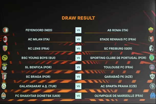 Cruces del play-off de acceso a los octavos de final de la Europa League. | Foto: AFP