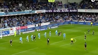 Marcos López marcó tremendo golazo en la goleada del Copenhague
