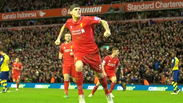 Martin Skrtel marcó a los 96' y evitó caída de Liverpool ante Arsenal