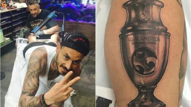 Mauricio Pinilla sorprendió con tatuaje de la Copa América Centenario