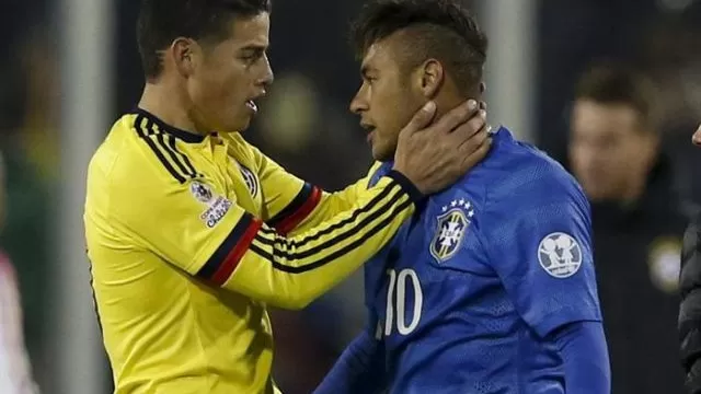 James le ganó el duelo a Neymar en el Brasil vs. Colombia (EFE)