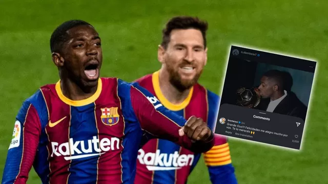 Lionel Messi le mandó un mensaje a Ousmane Dembelé por ganar el título del 2025 / AD