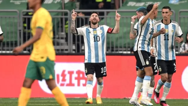 Messi marcó un golazo en el triunfo de Argentina ante Australia