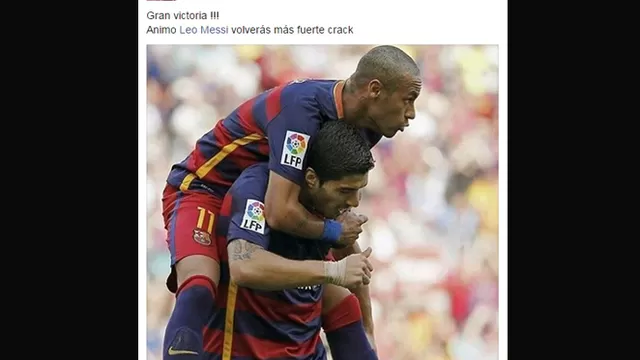 Los mensajes de aliento de Luis Suárez y Neymar para Messi-foto-2