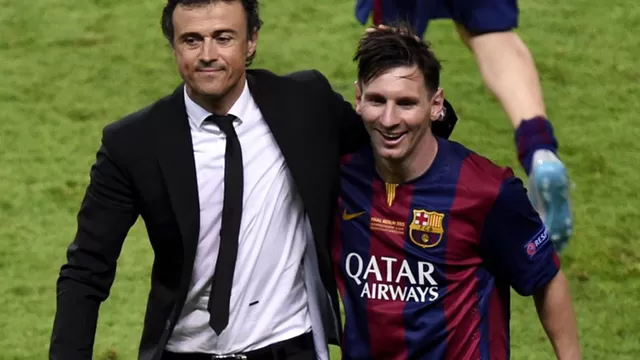 Luis Enrique y Messi, DT y el 10 del Barcelona.