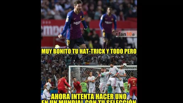 Messi protagonizó memes tras darle el triunfo al Barcelona sobre Sevilla con  &#39;hat-trick&#39;-foto-8