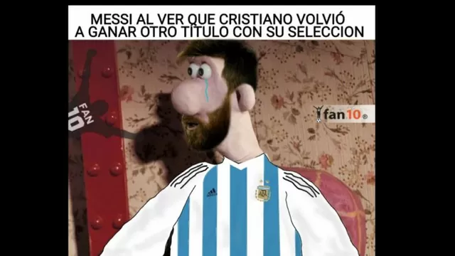 Messi protagoniz&amp;oacute; memes tras el triunfo de Cristiano Ronaldo con Portugal.-foto-1