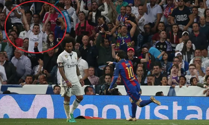 Messi y la curiosa imagen del hincha del Real Madrid tras su gol ...
