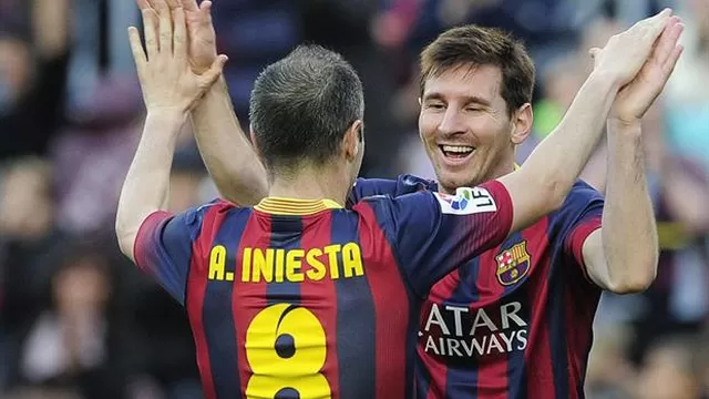 Messi e Iniesta, jugadores del Barcelona FC.-foto-1