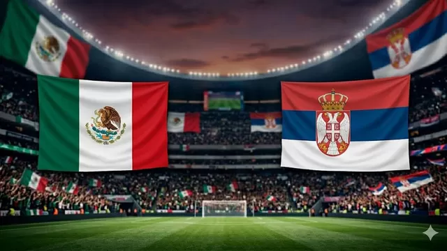 México y Serbia se enfrentan en amistoso internacional previo al Mundial 2026. (Foto creada con la IA de Gemini)