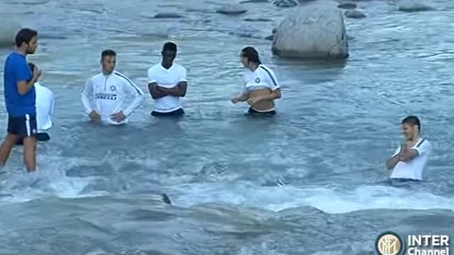 Mira el curioso entrenamiento del Inter de Milán en un río