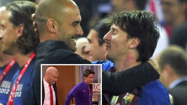 Mira el divertido encuentro entre Lionel Messi y Pep Guardiola