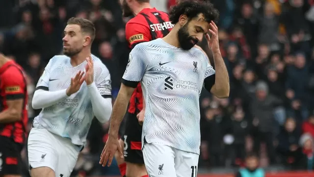 Desastroso remate: Salah desperdició penal y Liverpool perdió 1-0 en Bournemouth