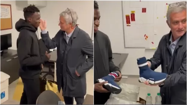 Mourinho cumple promesa a Afena Gyan: Le regaló zapatillas de 800 euros tras anotar