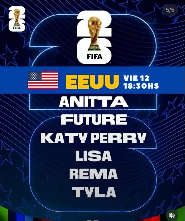 Artistas que estarán presentes en la ceremonia inaugural de Estados Unidos para el Mundial 2026. | Foto: FIFA.com Artistas que estarán presentes en la ceremonia inaugural de Estados Unidos para el Mundial 2026. | Foto: FIFA.com