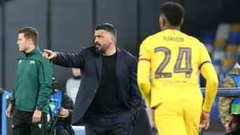 Napoli: Gattuso cree en la clasificación a cuartos de la Champions en el campo del Barcelona