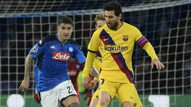 Empate a uno entre Napoli y Barelona por la UEFA Champions League. | Foto: AFP