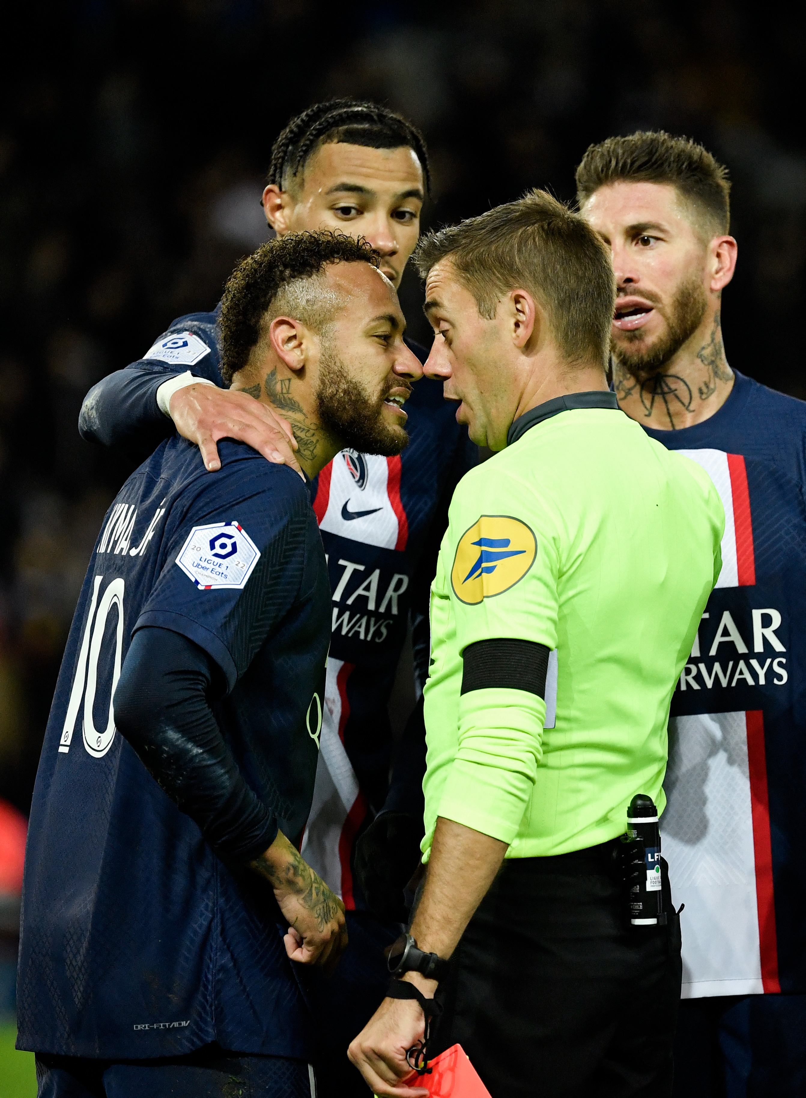 Neymar was sent off in the first half