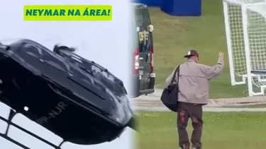 Neymar llegó en helicóptero a la concentración de Brasil