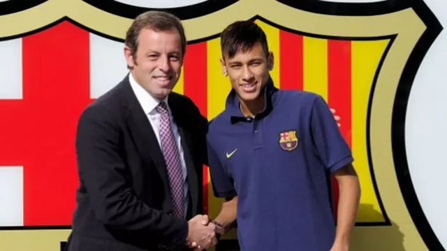 Sandro Rosell, expresidente del Barcelona, en la presentaci&amp;oacute;n de Neymar. | Foto: Barcelona