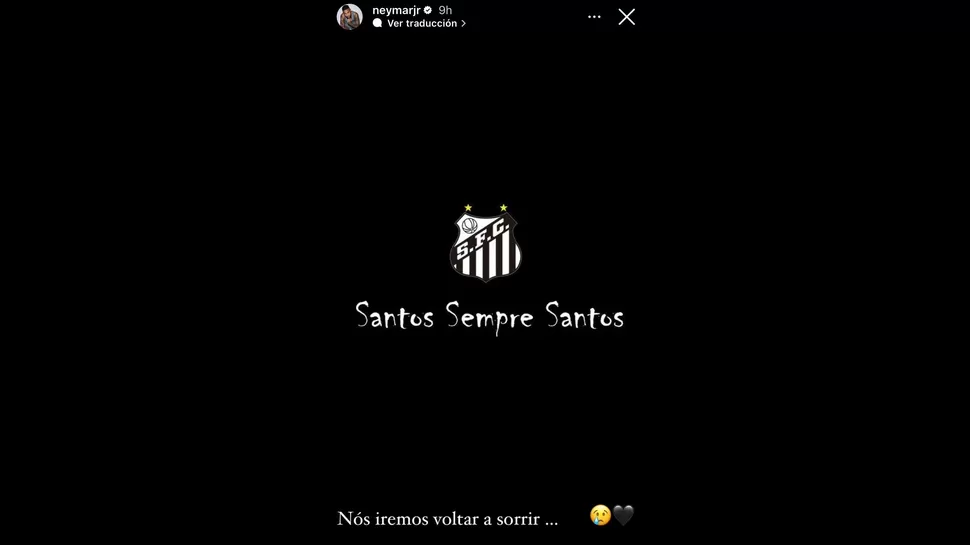 Neymar se expresó así tras el descenso de Santos. | Fuente: @neymarjr