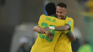 Neymar y Vinicius Jr. con Brasil / Foto: Carl De Souza