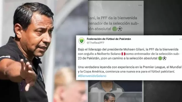 Nolberto Solano es anunciado como técnico de la selección absoluta de Pakistán y la Sub-23. | AD