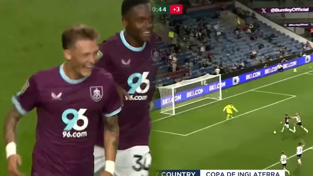 Oliver Sonne anotó tremendo golazo en los descuentos y dio clasificación al Burnley en la EFL CUP / CANAL N