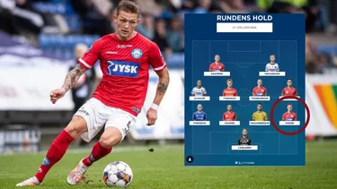 Oliver Sonne figura por cuarta vez en el once ideal de la Superliga 2024 / Foto: Silkeborg 