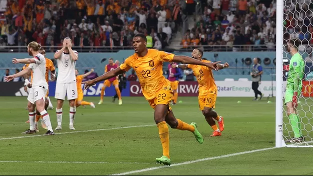 Países Bajos venció 3-1 a Estados Unidos y clasificó a cuartos de final del Mundial