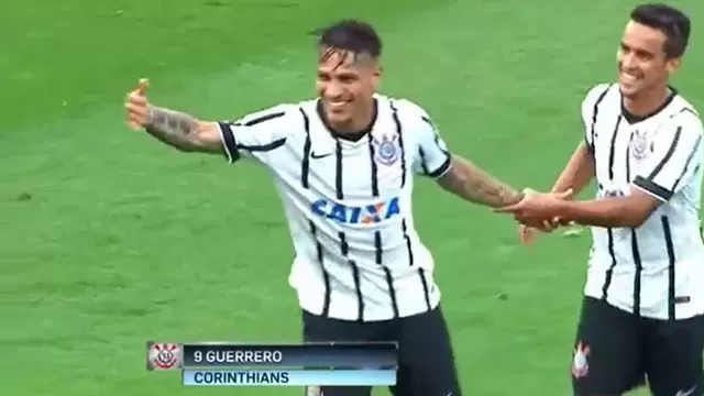 Paolo Guerrero anotó en goleada del Corinthians por el Paulistao