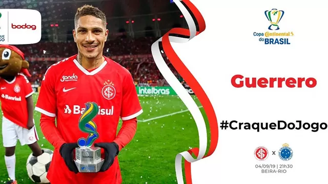 Paolo Guerrero fue elegido el mejor jugador del Internacional vs Cruzeiro