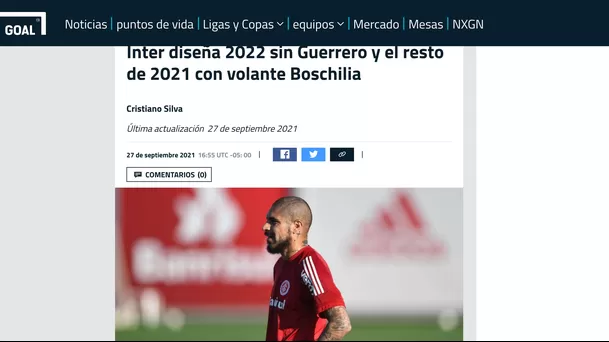Paolo Guerrero no seguirá en Inter de Porto Alegre, informan en Brasil. Paolo Guerrero no seguirá en Inter de Porto Alegre, informan en Brasil.