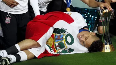 Paolo Guerrero sali&amp;oacute; campe&amp;oacute;n del Mundial de Clubes con Corinthians. Foto: AFP