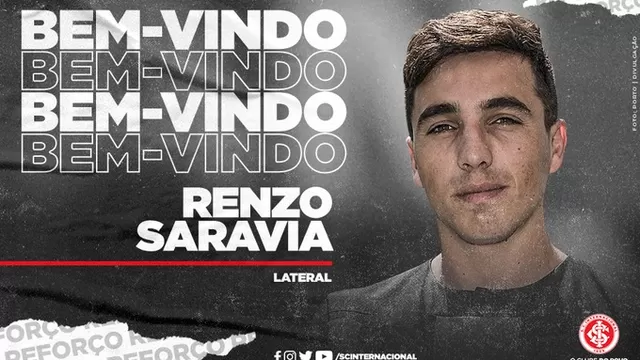 Renzo Saravia tiene 26 años | Foto: Inter de Porto Alegre.
