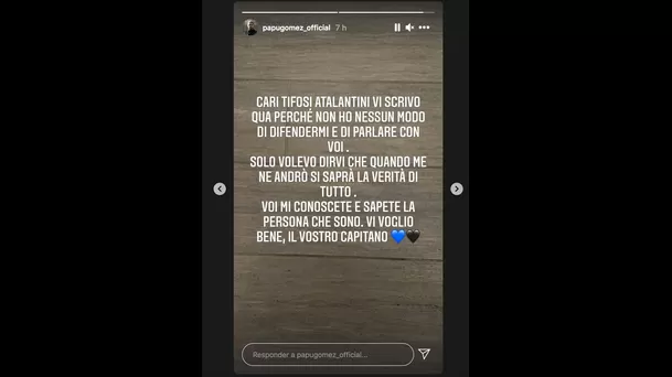 &#39;Papu&#39; Gómez se pronunció en Instagram.