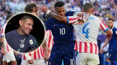 Juan Cáceres contó qué fue lo que realmente sucedió con el crack francés en el Paraguay vs Francia por octavos del Mundial 2026. | Video: X de @agarra_pala / Foto: Reuters by James Lang