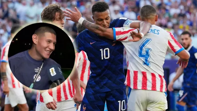Juan Cáceres contó qué fue lo que realmente sucedió con el crack francés en el Paraguay vs Francia por octavos del Mundial 2026. | Video: X de @agarra_pala / Foto: Reuters by James Lang
