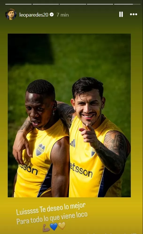 Leandro Paredes le dejó un mensaje a Luis Advíncula tras su salida de Boca Juniors / IG Leandro Paredes le dejó un mensaje a Luis Advíncula tras su salida de Boca Juniors / IG