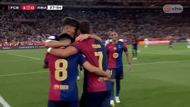 Pedri puso el 1-0 de Barcelona sobre Real Madrid / Foto: América TV