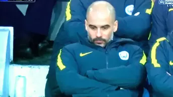 Pep Guardiola: foto de su reacción tras el 2-0 del Everton se viralizó