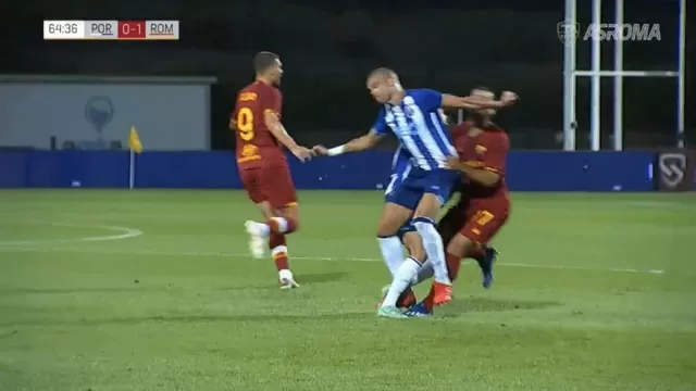 Mira la falta de Pepe contra Henrikh Mkhitaryan. | Video: AS Roma